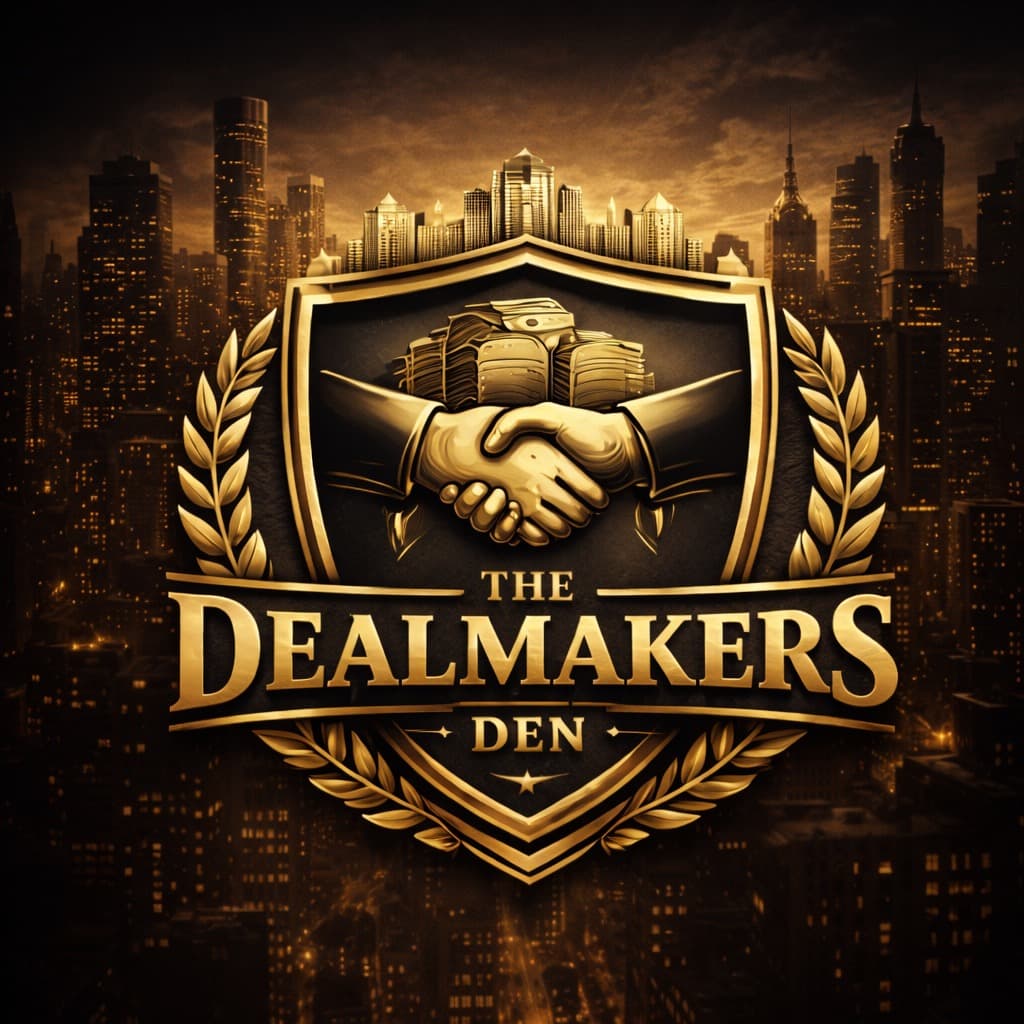 Add a DealMakers Den promo video or acquisition training clip.